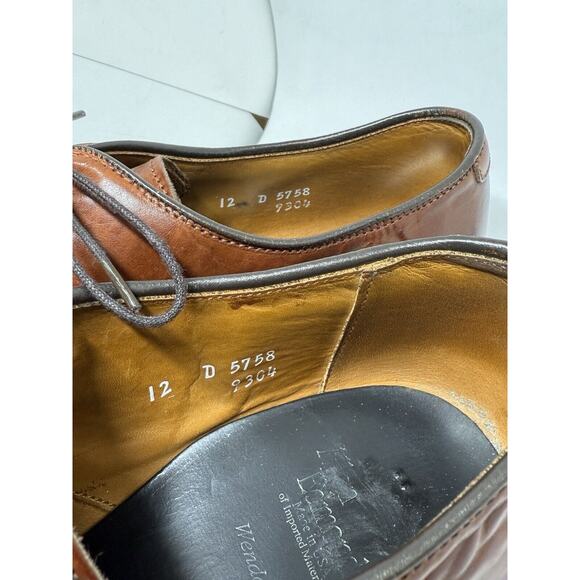 Allen Edmonds Men's Shoe 🇺🇸 Wendell Almond Bicycle-toe Derby 12D Dress Leather - Picture 5 of 12